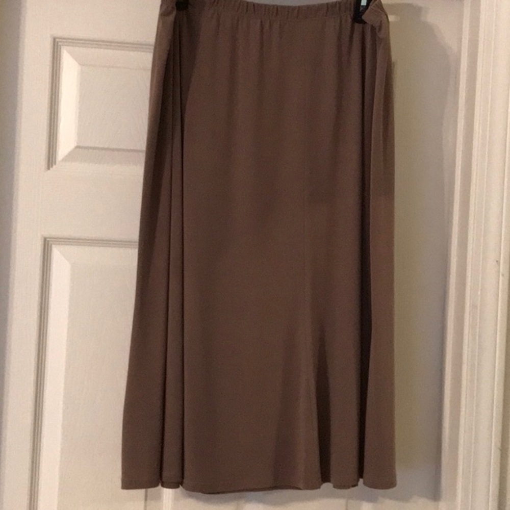 Susan Graver Classic Tan Midi Skirt
